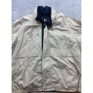 Vintage Harbor Club Sailing Jacket Beige Windbreaker Crest Logo Preppy 90's Hood